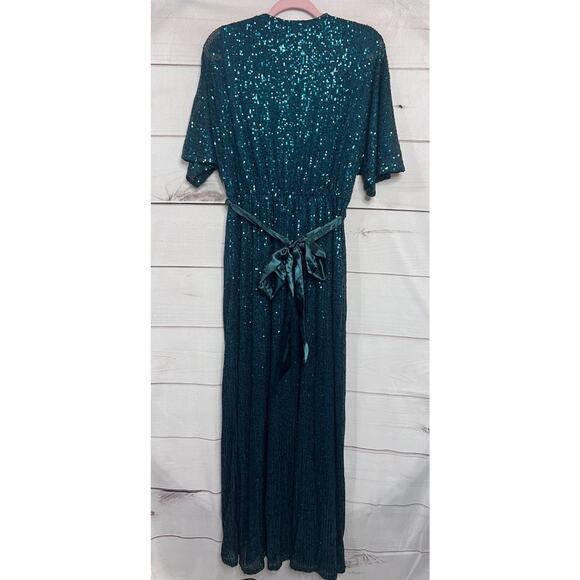 Baltic Born Size LG Green Sequins Maxi Dress NWT Holidays Classy - Picture 2 of 5